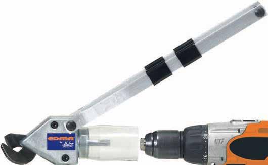 stal galwanizowana 2 mm: aluminium 225 mm Dostosowany do wszystkich wiertarek 14,4V i 2A