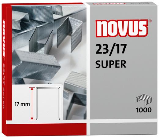 Zszywki NOVUS 23/13 SUPER Zszywki do zszywaczy heavy-duty, długość nóżki 13 mm, wykonane z drutu o maksymalnej wytrzymałości Zszywa do 100 kartek standardowego