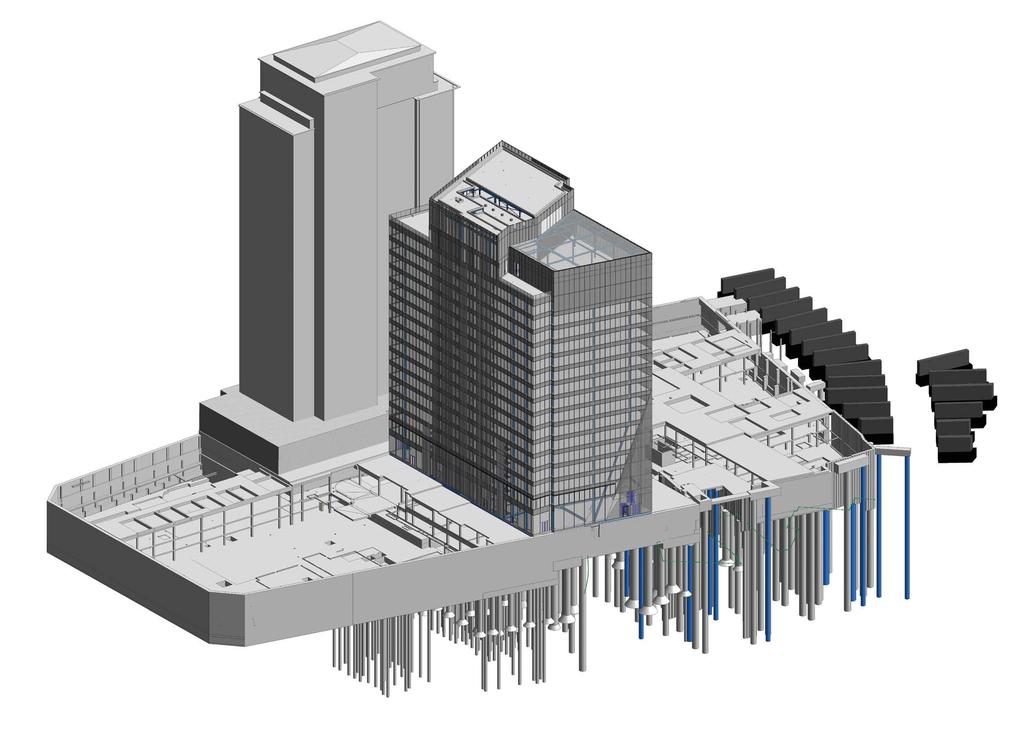 Obiekt ma 18 kondygnacji nadziemnych oraz powierzchnię 40000 m2. Jesteśmy odpowiedzialni za koordynację projektu w BIM oraz obliczenia.
