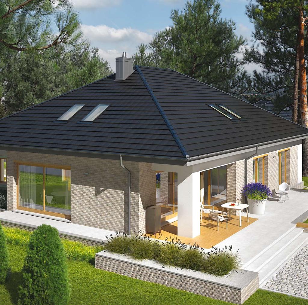 Dachówka to idealny wybór dla domów o prostej formie i nieskomplikowanym kształcie połaci. Można ją układać szeregowo i z przesunięciem.