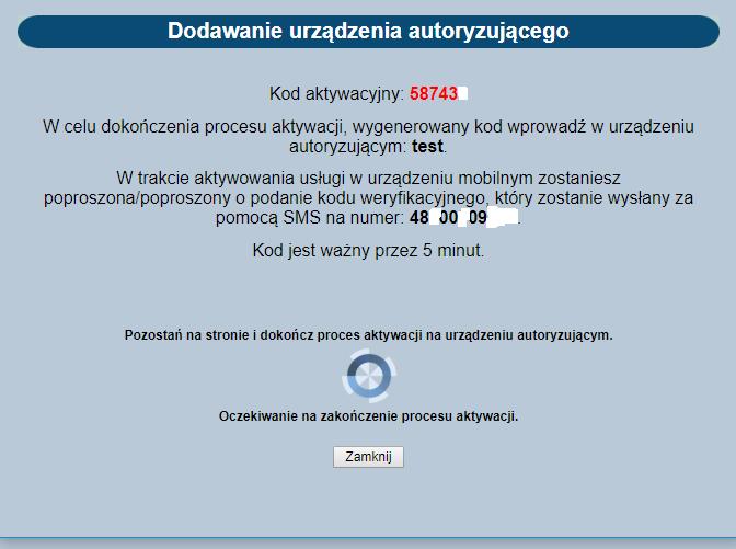 11. Kod wskazany na stronie należy wpisać w aplikacji mobilnej (jest to kod aktywacyjny).