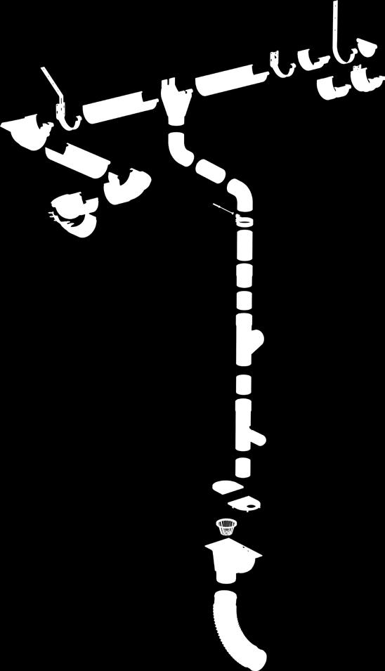 System rynnowy Galeco LUXOYNK hak nakrokwiowy HM łącznik klamrowy LK zaślepka uniwersalna ZU hak ze wspornikiem H odpływ OP rynna Y łuk wewnętrzny LW rynna Y hak doczołowy H łącznik rynny L łącznik
