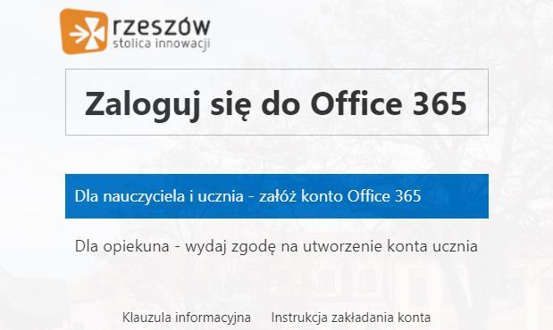 Uzyskanie dostępu do usługi Microsoft Office 365 Niezależnie od roli w systemie (uczeń/nauczyciel) sposób uzyskania dostępu do usługi Microsoft Office 365 jest taki sam.