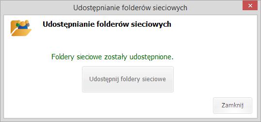 Konfiguracja programu udostępnić foldery sieciowe na komputerze serwerze: C:\SmartDental\Docs oraz C:\SmartDental\RTG w sekcji Narzędzia należy nacisnąć komunikatem.