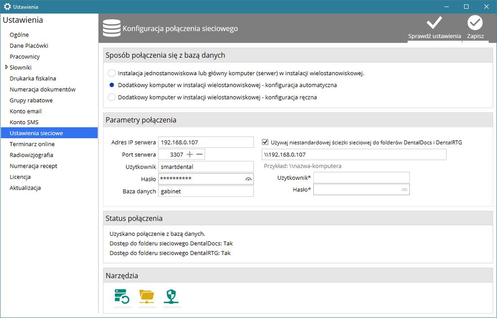2.1.4. Konfiguracja ręczna programu na komputerach dodatkowych Należy upewnić się, że komputer pełniący rolę serwera w instalacji wielostanowiskowej jest włączony.