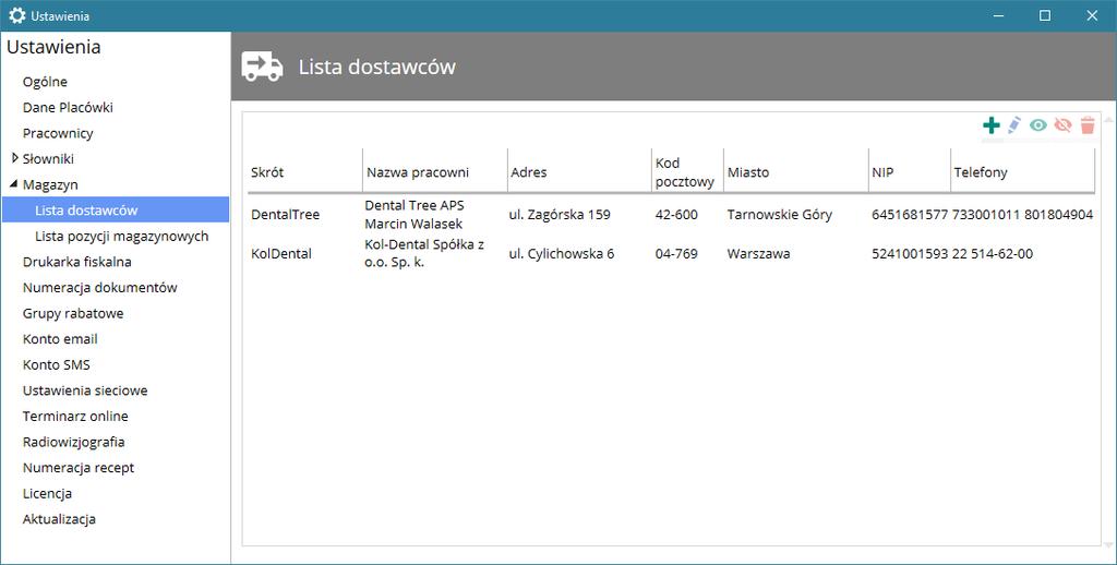 2.4.2. Lista sposobów rejestracji Konfiguracja dostępna jest w Ustawienia > Słowniki > Lista sposobów rejestracji. Sposób rejestracji ma charakter wyłącznie informacyjny oraz statystyczny.