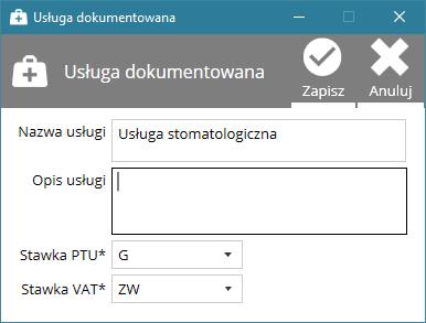 INFORMACJA Stawka PTU może być wybrana wyłącznie, gdy z programem współpracuje drukarka fiskalna. Stawki PTU oznaczone są literowo (A, B, C, D, G).