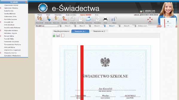 pl wzory świadectw zgodne z rozporządzeniem MEN możliwość generowania świadectw i arkuszy ocen w postaci plików PDF brak konieczności zapisywania efektów pracy na