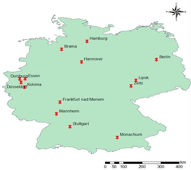 RYNKI HURTOWE W WYBRANYCH KRAJACH UNII EUROPEJSKIEJ w przypadku rynków hurtowych w Niemczech można wyróżnić dwie grupy rynki producenckie (podażowe) oraz rynki dystrybucyjne (popytowe).