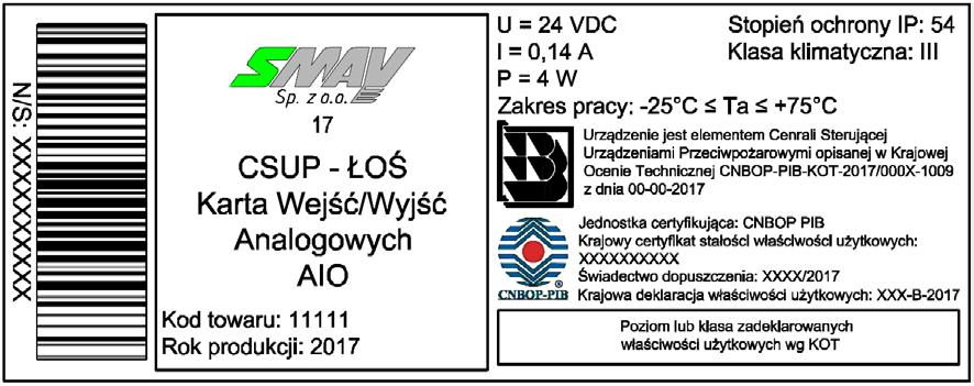 Rys. 5.13. Wymiary Karty wejść/wyjść analogowych Karta wejść/wyjść analogowych jest przystosowana do montażu na dowolnej powierzchni przy użyciu czterech śrub lub wkrętów.