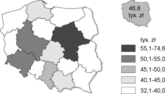 -3r/4- Zadanie 18 Na poniższych kartogramach przedstawiono wybrane zjawiska społeczno-ekonomiczne w Polsce (dane z lat 2015 i 2016).