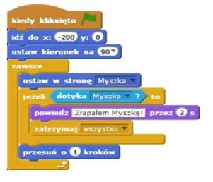 6 Planowanie i programowanie zachowania Kotka Podsumowujemy, że opracowaliśmy już skrypt Myszki, a teraz czas zająć się Kotkiem. Zadajemy pytanie, czy zawsze w grach człowiek steruje postaciami.