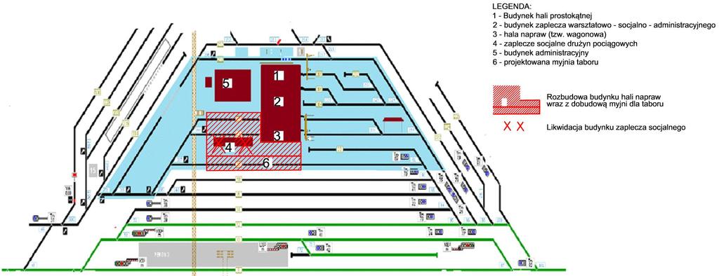 Rysunek 3 Schemat zaplecza technicznego na stacji Rzeszów Główny