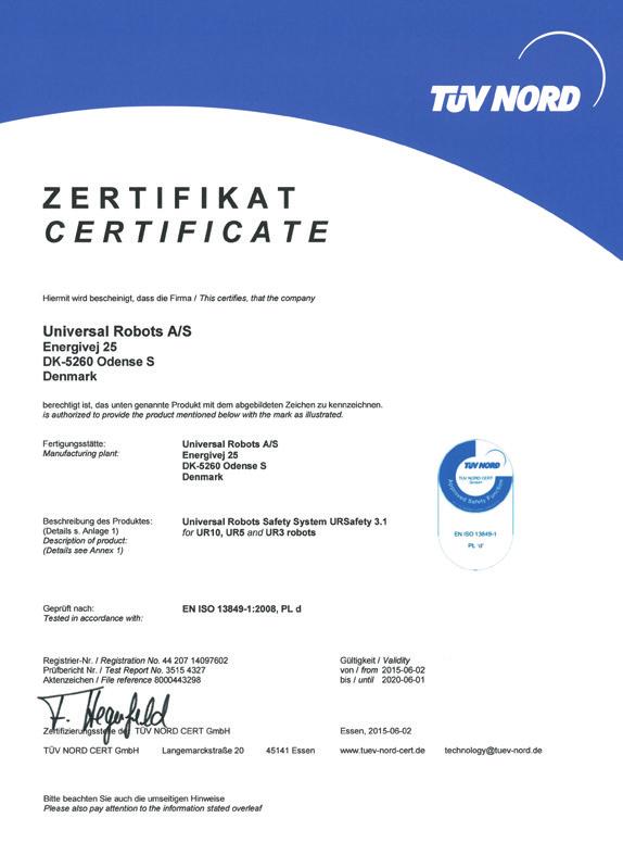 SMART PALLETIZER BEZPIECZEŃSTWO COBOTY Z naszym Smart Palletizer używamy cobota z Universal Robotics. Cobot może pracować z ludźmi, wśród ludzi i nie wymaga ogrodzenia ochronnego.