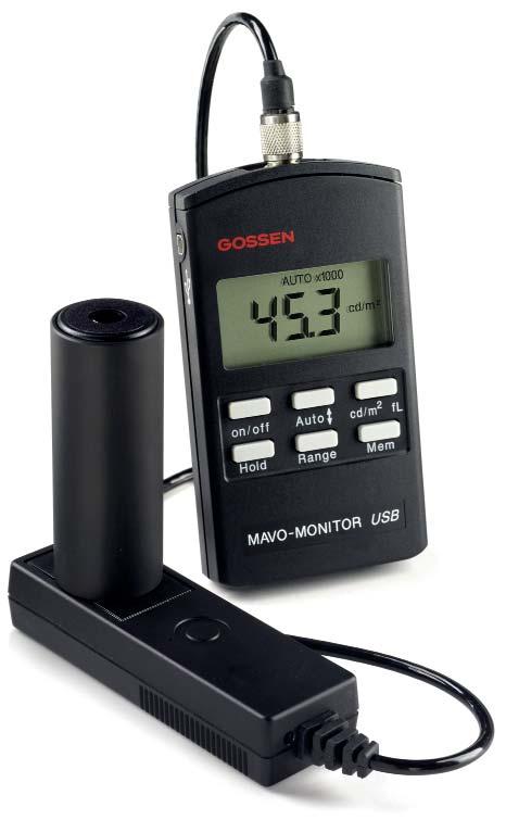 MAVO-MONITOR USB MAVO-MONITOR USB MAVO-MONITOR to wysoce precyzyjny kontaktowy miernik luminancji klasy B zgodny z normami DIN 5032-7, załącznik B, EN 13032-1 oraz CIE 69, służacy do pomiaru światła