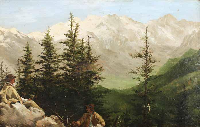 16 Zygmunt Kaczówka (1915 1996) Dwóch górali na hali olej, deska, 26,5 42 cm