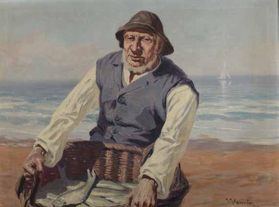21 Maksymilian Jan Kasprowicz (1906 1986) Rybak z koszem olej, płótno,