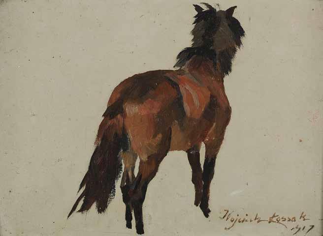 46 Wojciech Kossak (1856 Paryż 1942 Kraków) Gniady konik, 1917 r.