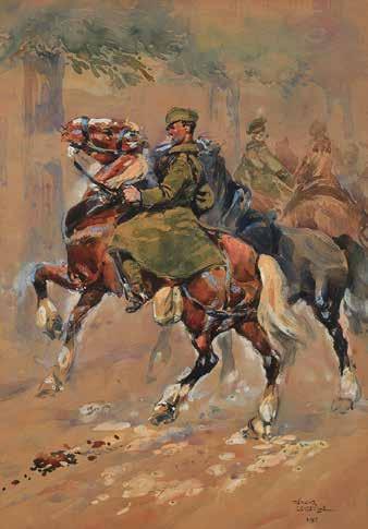 48 Raymond Auguste Dendeville (1901 1968) Jeźdźcy na koniach, 1945 r.