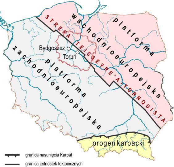 platformy wschodnioeuropejskiej oraz paleozoicznej platformy