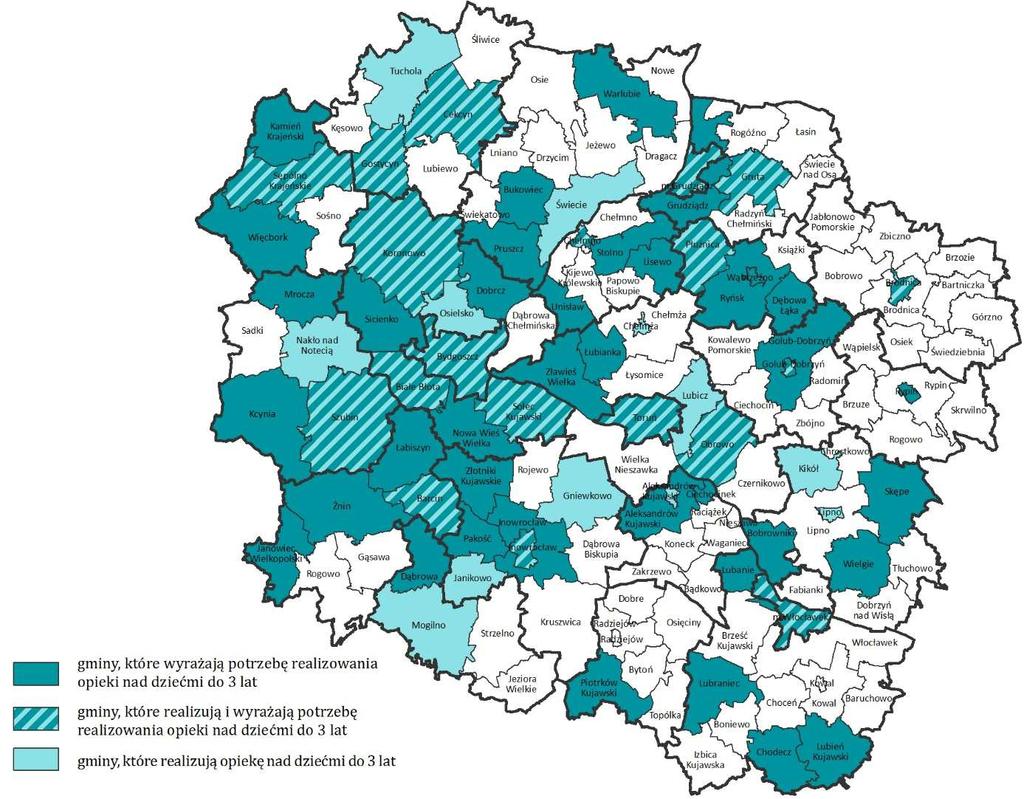 2. Zapotrzebowanie na funkcjonowanie placówek opieki nad dziećmi do 3 lat W kwestionariuszu ankietowym zadano również pytanie dotyczące potrzeby realizowania opieki żłobkowej na terenie gminy: Czy w