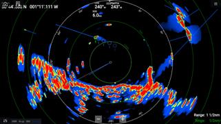 Przy użyciu wspomnianego efektu Doppler'a, radar automatycznie rozpoznaje i oznacza poruszające się echa odpowiednim kolorem, który informuje nawigatora czy dany obiekt zbliża się, czy oddala.