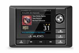JL Audio MediaMaster MM100 Główne informacje o urządzeniach: Całkowicie wodoszczelny tuner cyfrowy AM/FM z możliwością odbioru komunikatów pogodowych NOAA z RDS Sirius XM-Ready Komunikacja Bluetooth