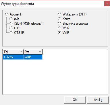 Aby dodać abonenta VoIP należy w polu Rodzaj zaznaczyć opcję VoIP! 4.
