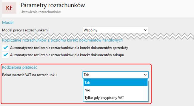 Przypisanie VATu do rozrachunku ma na celu podział wartości rozrachunku i VATu na potrzeby późniejszych rozliczeń.