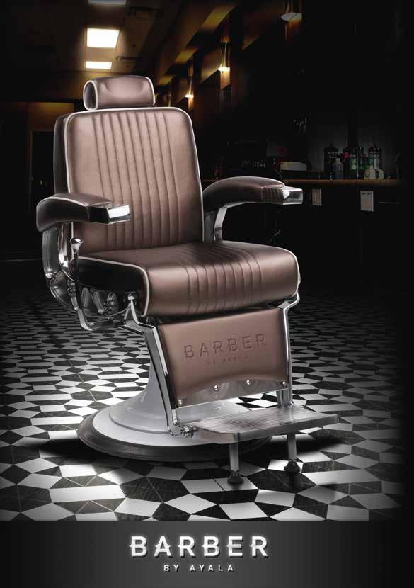 BARBERSHOP 112/126 112/126 100/140 69 100/140 69 ELEGANT 3 200 PLN CZARNY Tapicerka czarna Biała obudowa siedziska Możliwość rozłożenia do pozycji półleżącej Regulowany zagłówek ELEGANT BRĄZOWY 3 200