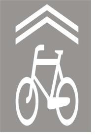 Znak P-27 (tzw. sierżant rowerowy) kierunek i tor ruchu rowerowego : Wskazuje tor i kierunek jazdy rowerem.