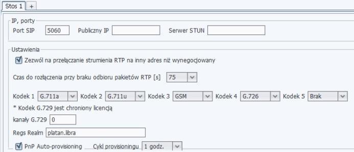 8.12.Ustawienia VoIP Libra ver. 2.02.xx 8.12.1.Ustawienia transmisji VoIP W zakładce Ustawienia VoIP konfigurujemy parametry transmisji VoIP.