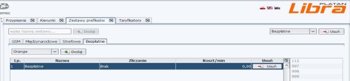 W celu stworzenia nowego zestawu prefiksów należy nadać nazwę i zaakceptować przyciskiem