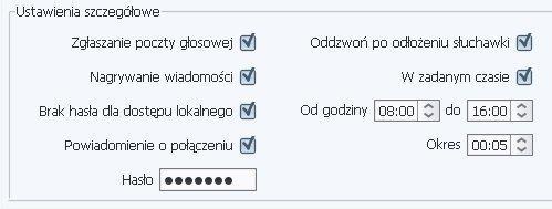 Ustawienie indywidualne (ustawiane osobno dla każdego abonenta): włączenie / wyłączenie skrzynki:
