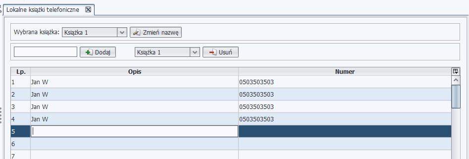 5. Aparaty cyfrowe Libra ver. 2.02.xx 5.1. Lokalne książki telefoniczne W oknie Książki telefoniczne aparatów systemowych możemy zdefiniować do 128 książek telefonicznych.