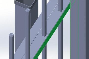 6. Wymiary ławy fundamentowej Wysokość ławy zależy od strefy montażu od 800 do 1400 mm. 400mm poziom gruntu 800-1200mm ława fundamentowa 8600 mm 7.