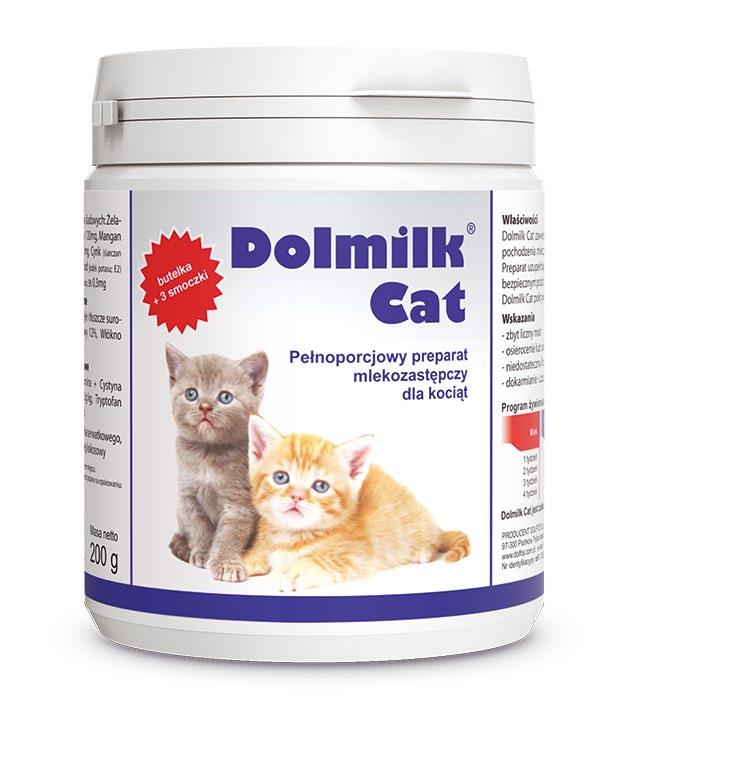 Dolmilk Cat pokrywa w pełni potrzeby żywienia kociąt wszystkich ras.