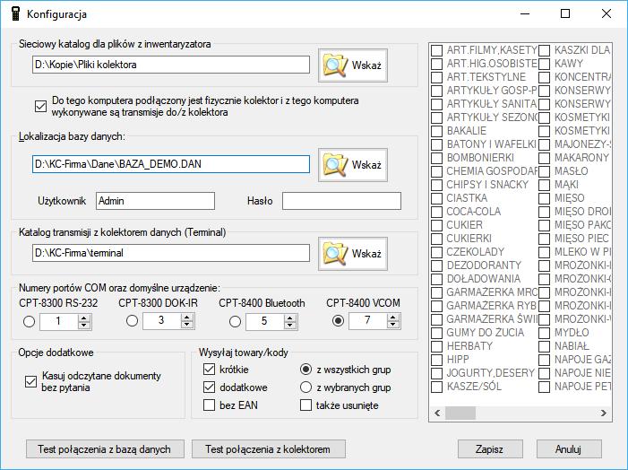 Wyjdź z programu konfiguracyjnego i uruchom synchronizację bazy w programie jak pokazano poniżej w sekcji Oprogramowanie komunikacyjne zainstalowane na komputerze zaplecza.