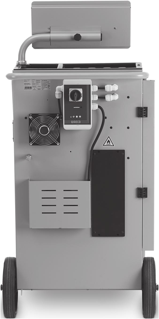 ASC5000 RPA/ASC5500 RPA Przegląd funkcji urządzenia ASC 11 wentylator, pompa próżniowa 12 blokowane kółka przednie 13 wąż serwisowy niskiego ciśnienia (niebieski) 14 wąż serwisowy wysokiego ciśnienia