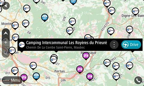 Zostanie wyświetlona lista wszystkich użytecznych miejsce przechowywanych w urządzeniu TomTom GO Camper. 3. Wybierz listę UM-ów, którą chcesz usunąć z mapy. 4. Wybierz opcję Nie pokazuj. 5.