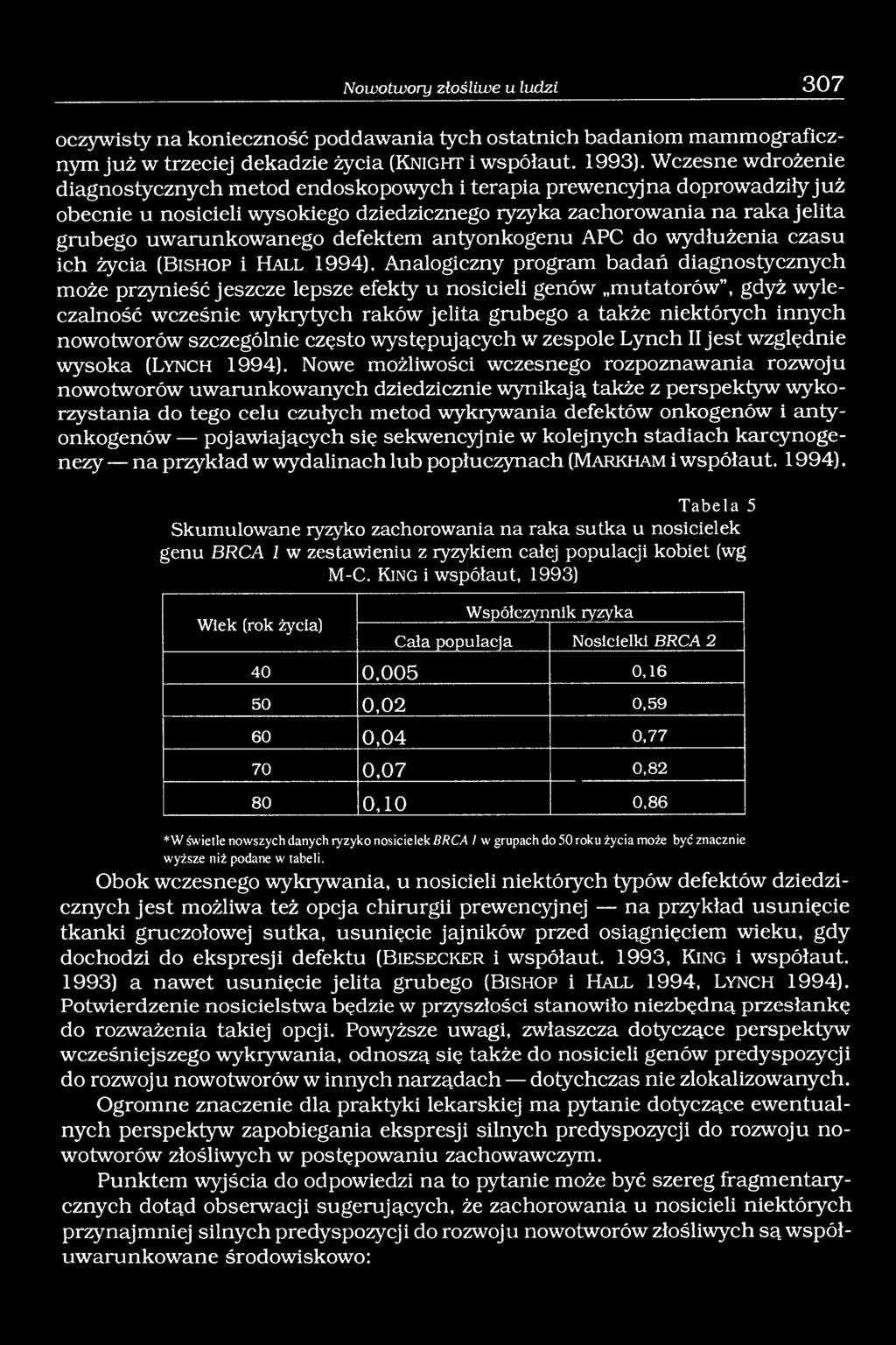 defektem antyonkogenu APC do wydłużenia czasu ich życia (B is h o p i H a l l 1994).