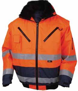 froncie kurtki i na wszystkich kieszeniach Mankiety zapinane na rzep pozwalający na regulację Rozmiary: S, M, L, XL, XXL, XXXL EN ISO20471 Klasa 2 VWJK05 VWJK44 Kurtki wielosezonowe