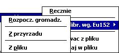 Można wprowadzić współczynniki wielomianu kalibracyjnego 2 go stopnia lub wartości kanałów i odpowiadające im wartości energii przedstawione na ekranie.