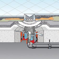 Odpływ podłogowy Advantix Odpływ podłogowy przeciwpożarowy Advantix Rozwiązania specjalne Odpływy podłogowe przeciwpożarowe i przepusty w stropach specjalnych (strop drewniany belkowy, strop żebrowy,