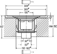 20 Wysokość 140 mm Odpływ DN 50 opcjonalnie z rusztem ze stali