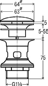 chromowany nr wzoru 5611 Przyłącze DN 32 mm L1 75, L2 170, H1 140