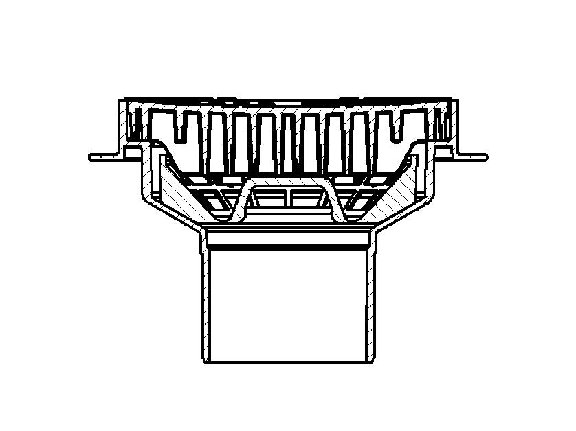 z nasadką kwadratową z Ecoguss 247 mm x 247 mm z krawędzią połączeniową i okrągłym rusztem szczelinowymø 234 mm, z systemem Lock & Lift klasa B 125.