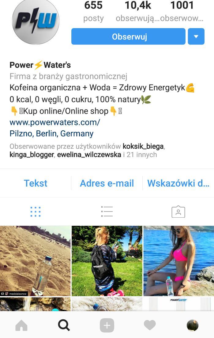 Aktywność marki PowerWaters LICZBA POLUBIEŃ 97 671 LICZBA KOMENTARZY 3 300 ŚREDNIA LICZBA POLUBIEŃ / POST 157,5 ŚREDNIA LICZBA KOMENTARZY / POST 5,3 CZĘSTOTLIWOŚĆ PUBLIKACJI 1,17 na dzień