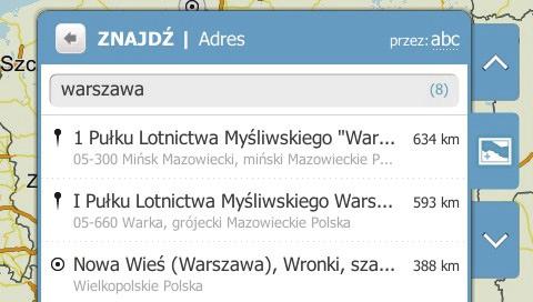 Wyświetlony zostanie ekran Mapa. zapisać lokalizację jako ulubioną wyszukać najbliższe skrzyżowanie eksplorować obszar w pobliżu lokalizacji wyszukać pobliskie parkingi stuknij.