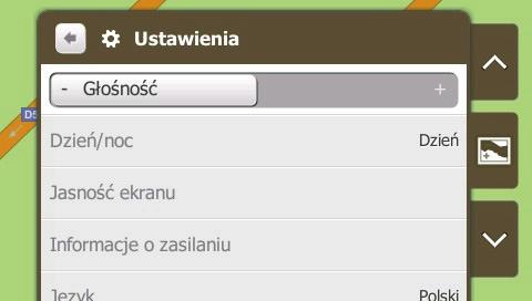 Co można dostosować? Dostępne są różne opcje dostosowania, umożliwiające usprawnienie nawigacji. Głośność Wykonaj 